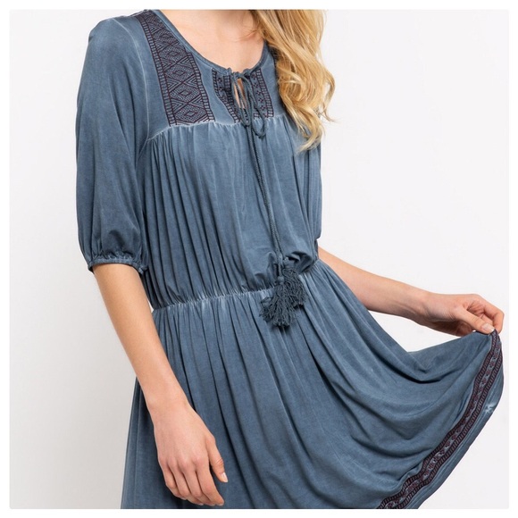 POL Softest Meadow Mineral Wash Dress - Picture 2 of 8